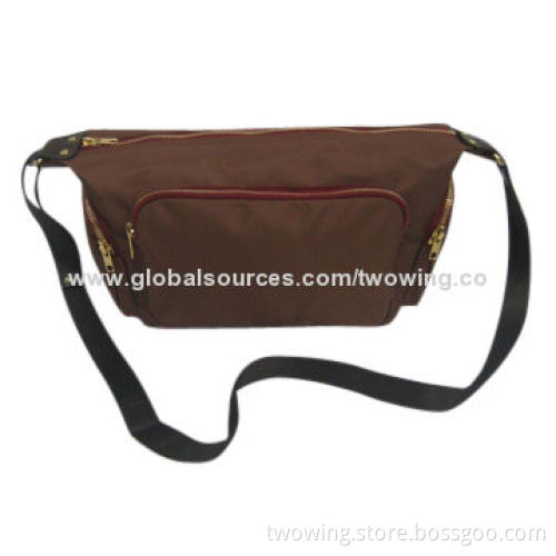 Messenger bag with nylon fabric, enough space for cellphone and small umbrella